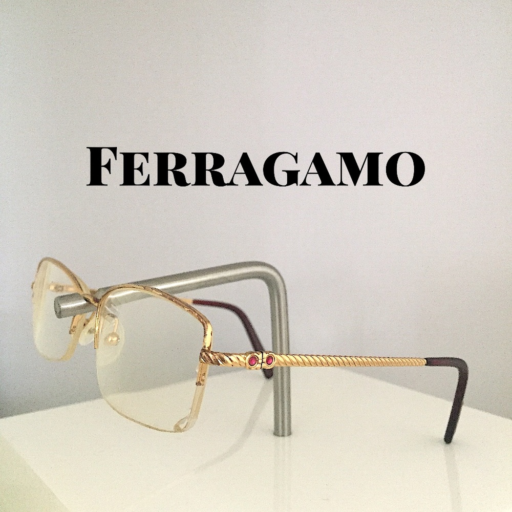 Salvatore Ferragamo Half Rimless Eyeglasses